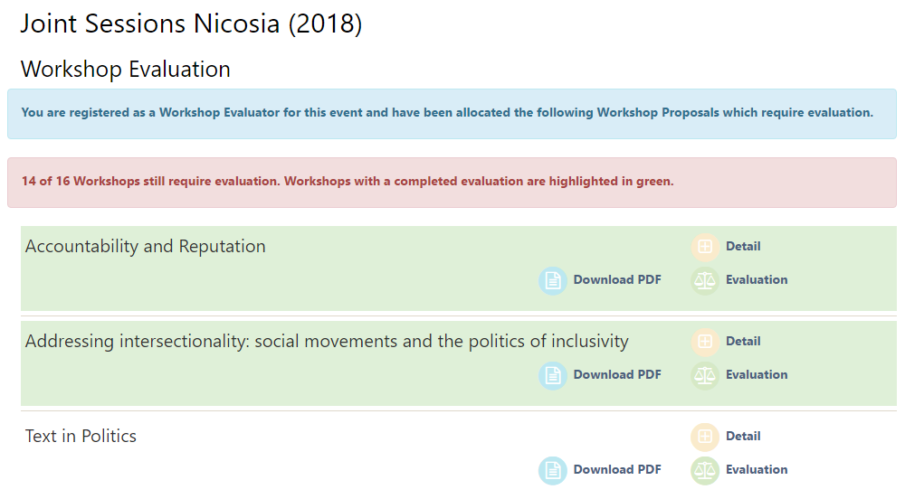 Joint Sessions Workshop Evaluation Page